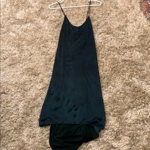 Moda International Dark Green Silk Style Dress